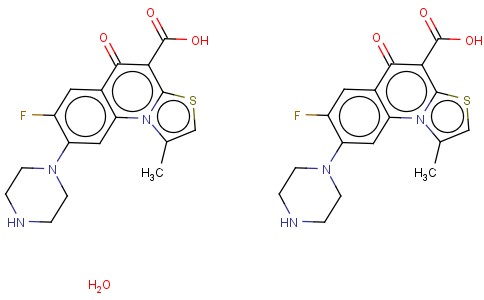 5H-THIAZOLO(3,2-A)QUINOLINE-4-CARBOXYLIC ACID, 7-FLUORO-1-METHYL-5-OXO-8-(1-PIPERAZINYL)-, HYDRATE (
